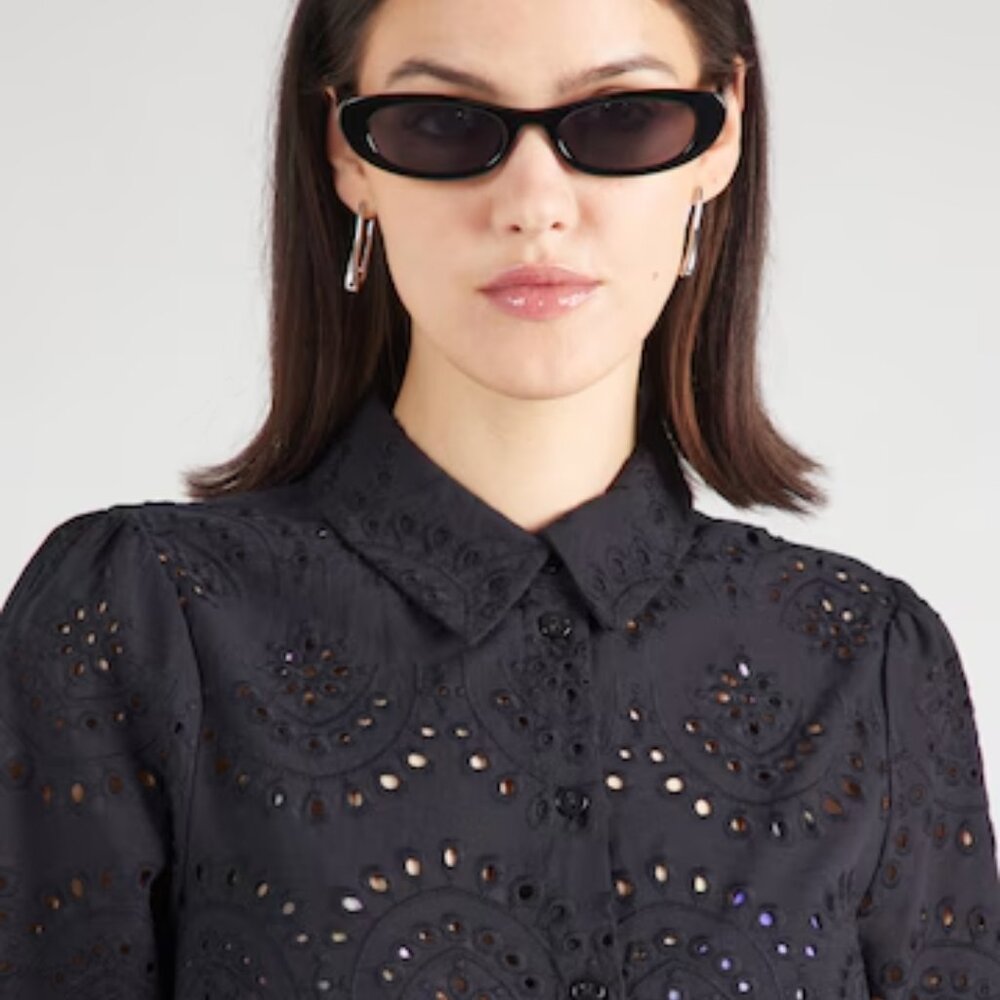 Black Beulah  Eyelet Shirt mini dress Whimsy ## NWOT##